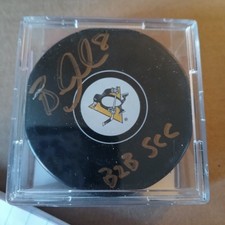 Brian Dumoulin B2B SCC Autographed Pittsburgh Penguins Hockey Puck - JSA COA (A)