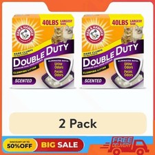  2 pack ARM  HAMMER Double Duty Advance Odor Control Clumping Cat Litter, 40lb