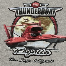 Thunderboat Regatta San Diego 2006 Long Sleeve T Shirt Large Back Sleeve Hit