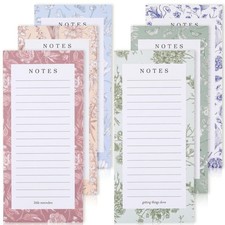 ZICOTO Beautiful Magnetic Notepads for Fridge - Set of 6 with Lined Multi