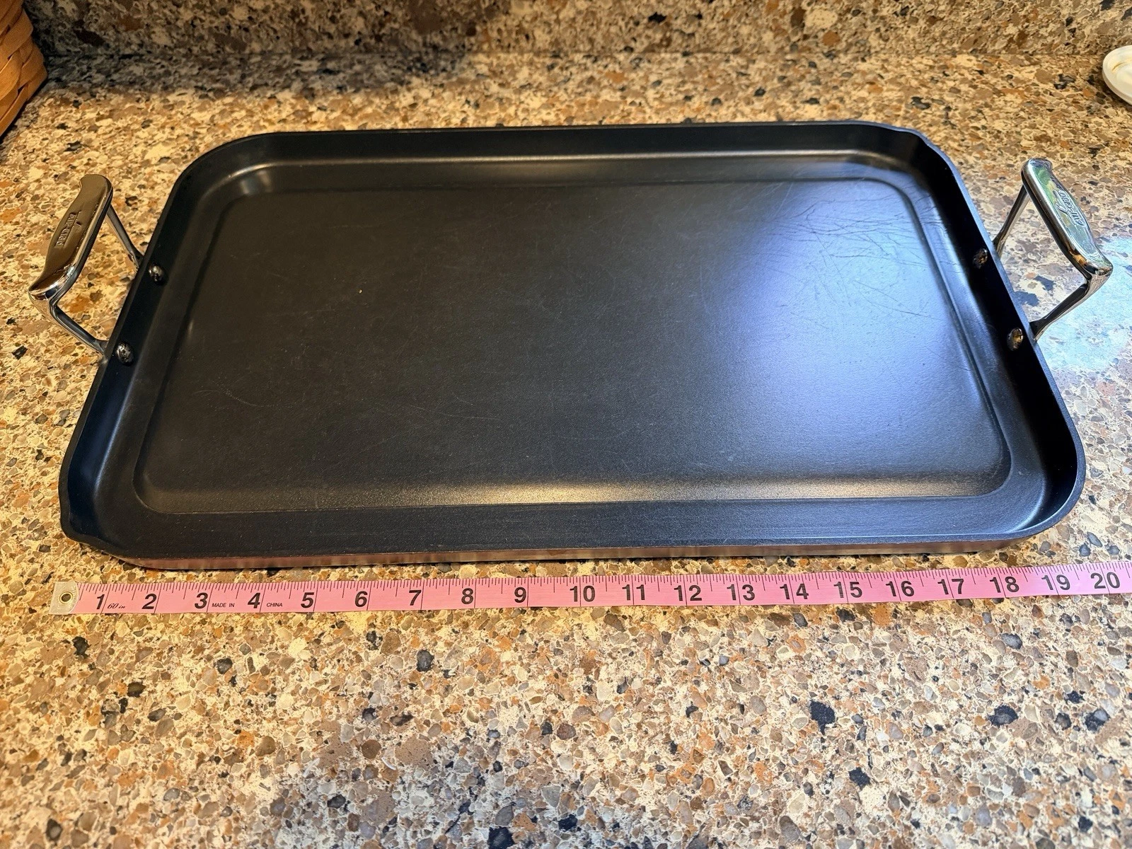 ALL-CLAD Stove Top GRIDDLE Non-Stick Anodized (13" x 20") Double-Burner
