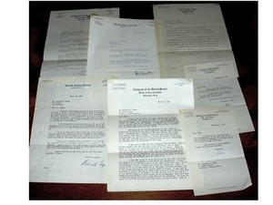 Lot of 7 Letters from 5 Congressmen 1944 -1952 to Richard McKay Massachusetts