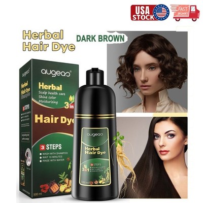 Dark Brown Hair Dye Coloring Shampoo Instant Fast Washable Natural  Hairstyle US