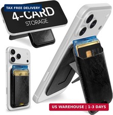 Slim Minimalist MagSafe Magnetic Wallet Stand for iPhone 17/16/15/14/13/12 Black