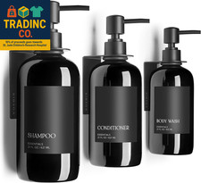 Stylish Shampoo and Conditioner Dispenser Set of 3 for Wall Mount - Modern Drill