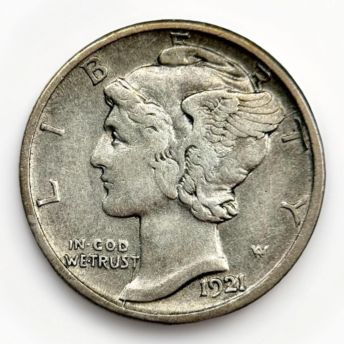 「1921年-D 」マーキュリーダイム 銀貨 【フルステップ・バンズ】！【美品】 1921 D Mercury Dime for sale | eBay
