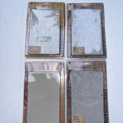 Tim Holtz Grunge Board Variety Pack Alphabet Harlequin Stripes Lot Of 4