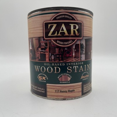 ZAR 117 Honey Maple Oil-Based Interior Wood Stain 1 Quart 946mL Sealed Can