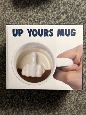 Up Yours Mittelfingerbecher, lustige Keramik, 300 ml. Ideal für Geschenke oder das Büro.