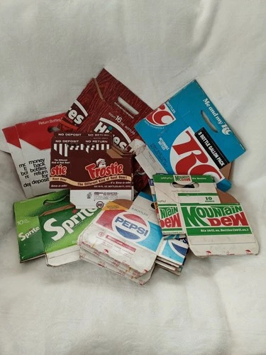 Vintage Cardboard Bottle Holders/Lot of 21/Coca Cola, Pepsi, RC, Mtn Dew, Sprite