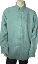 Ralph Lauren Blake Shirt Men Green Long Sleeve Silk Linen Button Up Size L