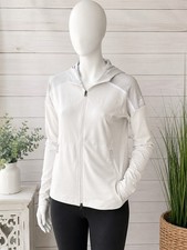 Adidas Women  s White Full Zip Hoodie Jacket Small BR6611 Lightweight Athletic Ac