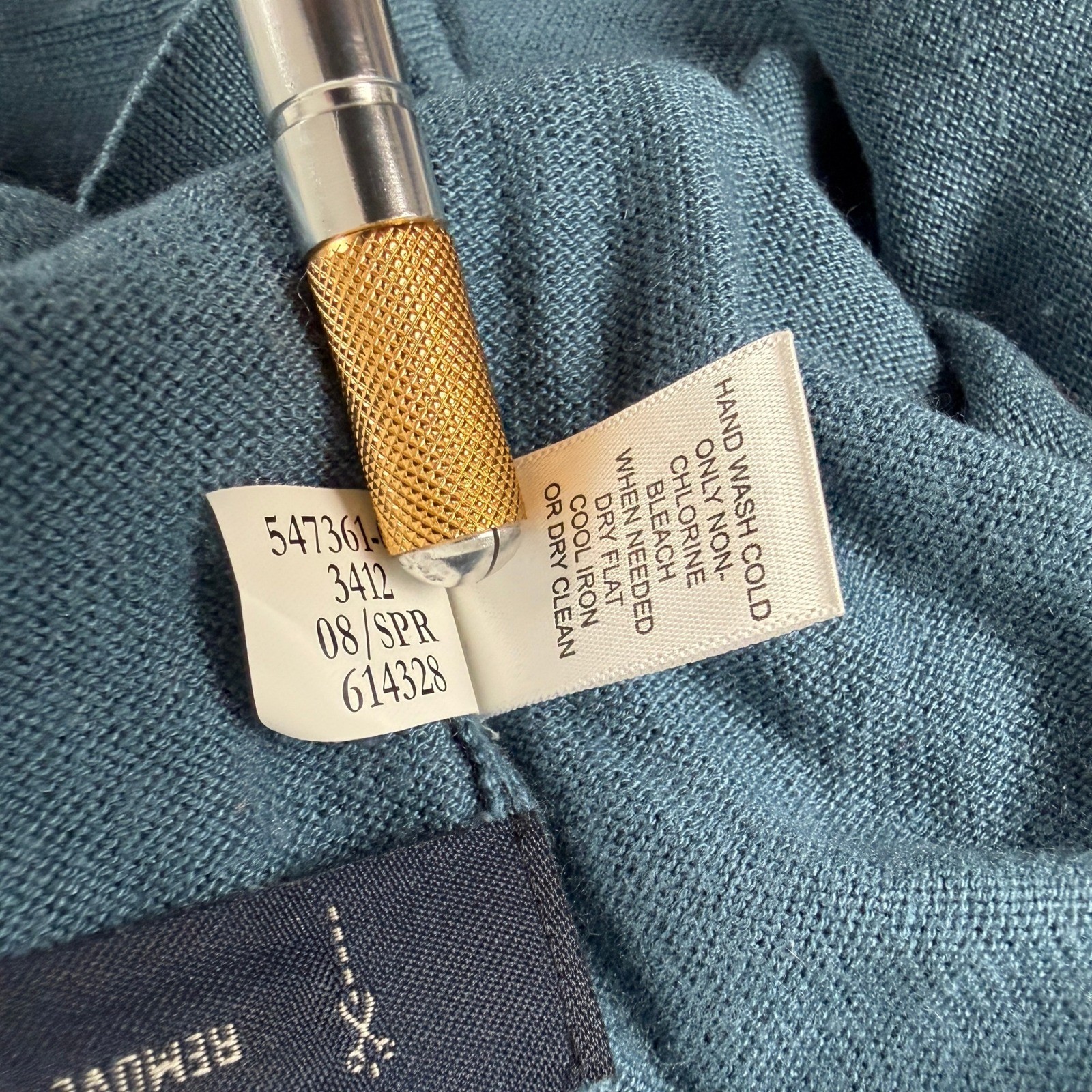 Banana Republic Sweater Mens L Blue Silk Cashmere Mock Neck Button Pullover image 8