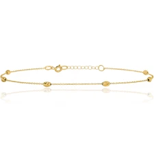14K Solid Yellow Gold Anklet Bracelet