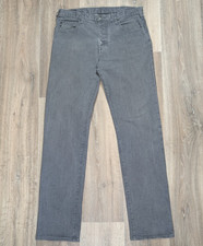 Armani Jeans Mens W32 L32 Regular Straight Leg Grey Denim Button Fly