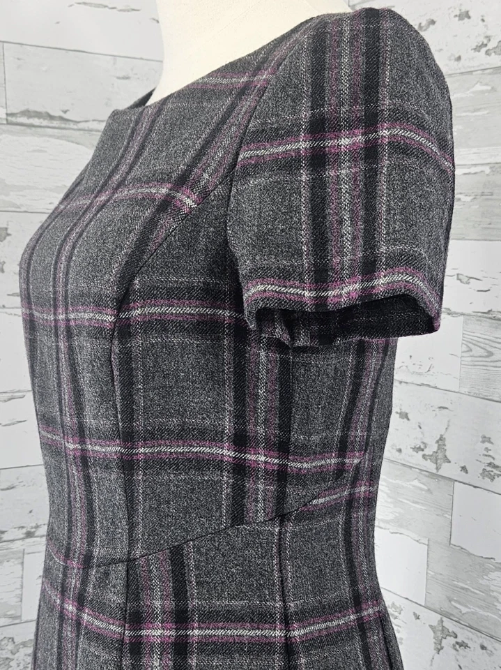 Brooks Brothers Plaid Wool Blend Sheath Dress Womens 6 Business Career - Image 3 of 4