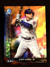 2017 Bowman Chrome ORANGE REFRACTOR TOP 100 Albert Almora 13/25