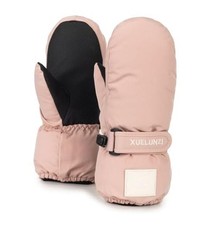 Kids Winter Ski Snow Gloves - Warm Waterproof Fleece Medium Pink mitts