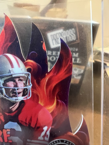 2024 Press Pass Premium Football Joe MONTANA AUTO /10 ON FIRE Die-Cut 49ers HOF - Picture 14 of 21