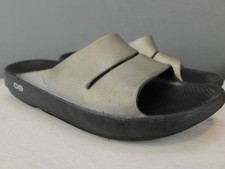 OOFOS Recovery Slides Mens 8 Black Gray Comfort Sandals Post Workout Slip On