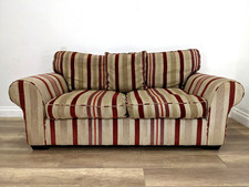 SOFA 2 Seater Laura Ashley Mortimer Cranberry Striped Cushions FREE DELIVERY