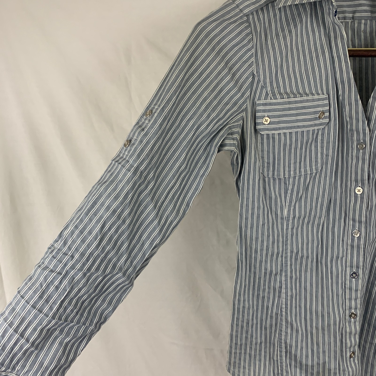 Express Medium Essential Stretch Black White Stri… - image 4