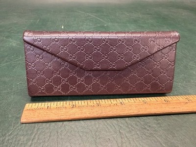 Genuine Gucci Eyeglasses Sunglasses Case Folding Triangle Hard Brown GG Logo GUCCI GG Monogram Brown Tri-fold Triangle Hard Eyeglasses  main image 2