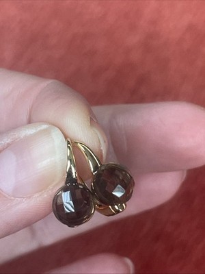 Ohrringe 10 Karat Rauchquarz Gelbgold