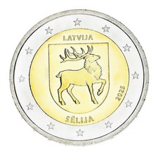 Latvia 2 Euro 2025 Bimetal UNC Historical Regions of Latvia - Selia