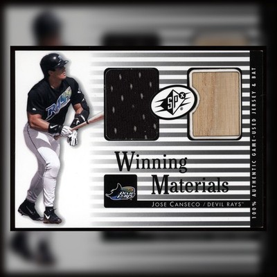 Jose Canseco 2000 Upper Deck SPx Winning Materials Game Used Bat Jersey Relic