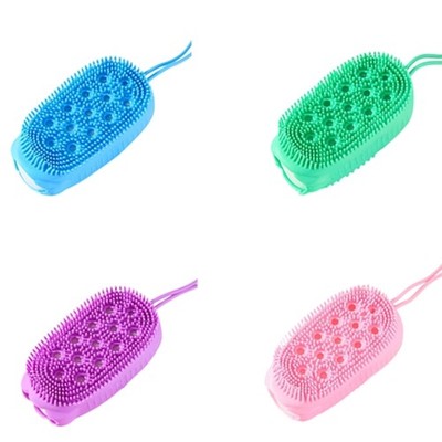 Ergonomic Bath Brush With Soft And Textured Side For Deep Cleansing Scrubber