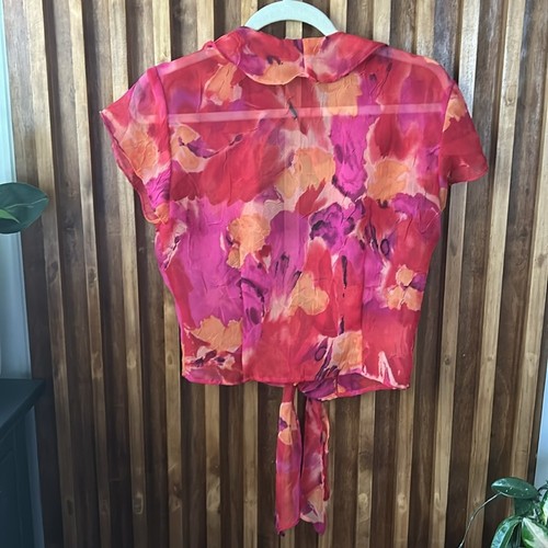 Vintage 1990s cache Chiffon Bolero Top. Size S/ 6 - Picture 2 of 5