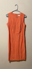 Calvin Klein Vibrant Orange Poka Dot Midi Dress Size 8