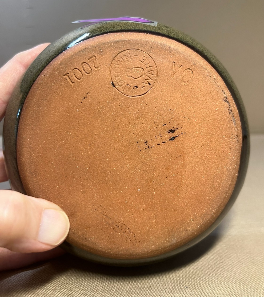 Jugtown Ware-North Carolina Southern Pottery-Small Soup Bowl P. Owens Stamped