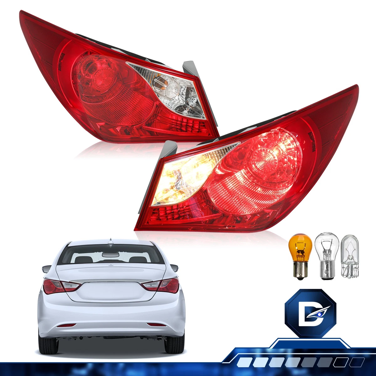 Luz Trasera Izquierda Exterior Para Hyundai Sonata 2011-2014 | Halógena, Montaje En Carrocería