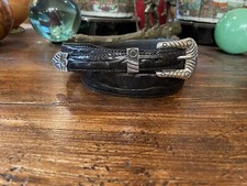 LG. Mexican Sterling Silver Nu Faux   Belt Buckle Set 35-37-1.3/8  -75     