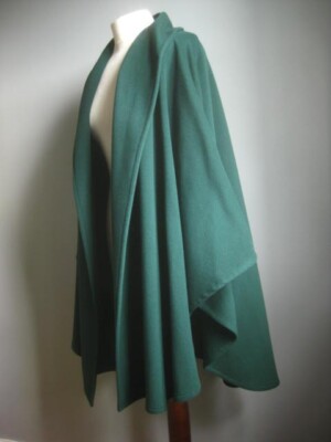 AUSTIN SCHILF WOLLE CAPE UMHANG MANTEL 12 14 16 Medium lagenlook Kaschmir grün