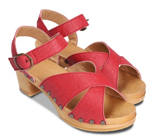 Vegane Sandalen Bio- Stoff mit Absätzen überkreuz verlaufenden Riemen Schnalle - 第 3/9 張圖片