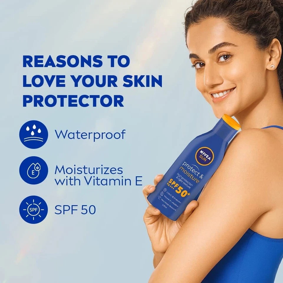 NIVEA SUN Protect Moisture SPF 50 Sunscreen Very Water Resistant For Men & Women - Image 4 of 4