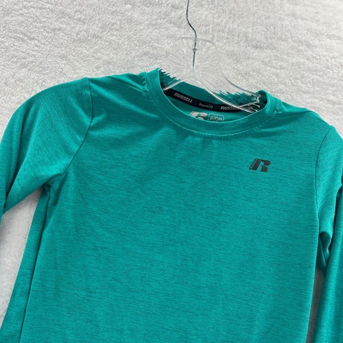 Russell Athletic Shirt Boys Small Blue Long Sleeve Sport Youth Activewear Top - Picture 2 of 11