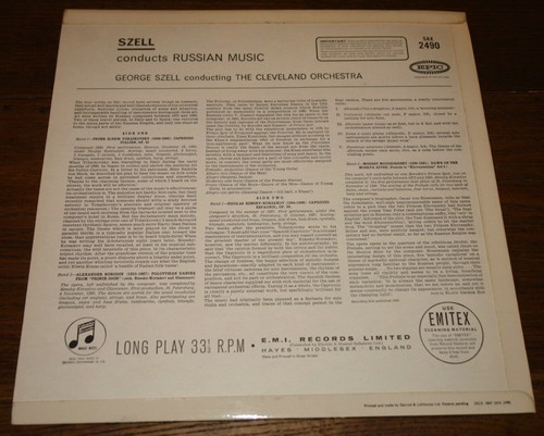 GEORGE SZELL CLEVELAND RUSSIAN T/S B/S TURQUOISE COLUMBIA STEREO SAX 2490 LP - Picture 3 of 9