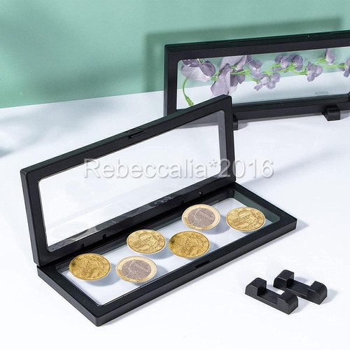 10pcs Clear 3D Floating Frame Holder Stand Box Jewelry Ring Coin Display Case AU - Picture 6 of 18