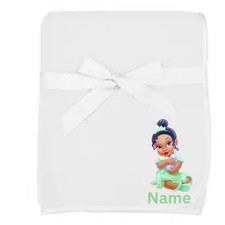 Cute Handmade Personalized Princess Tiana Inspired Soft Fleece Baby Blanket