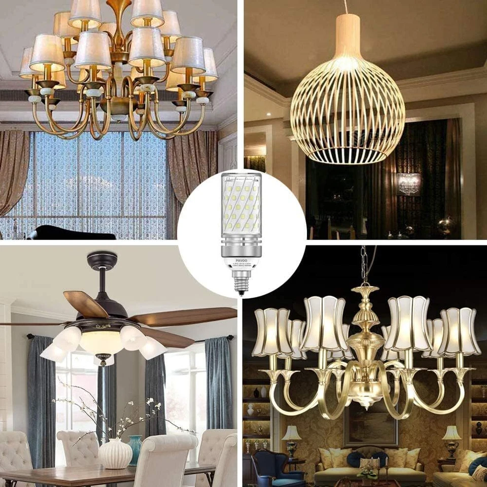 E12 LED Light Bulbs, 12W LED Candelabra Bulbs 100 Watt Equivalent, 1200LM, 6000K - Image 3 of 4