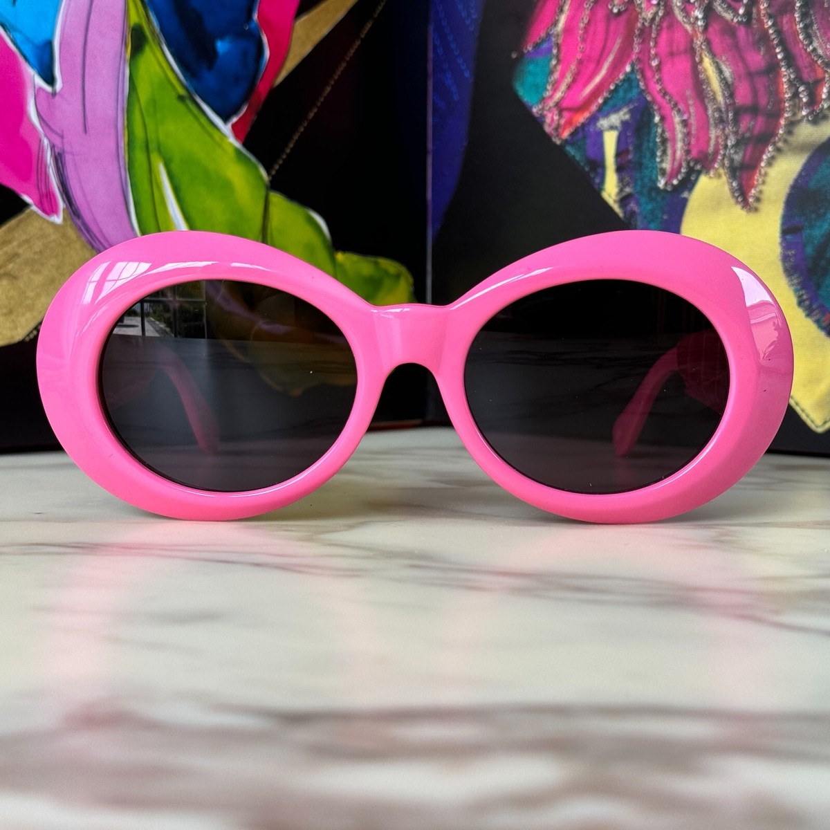 1996 GIANNI VERSACE sunglasses 418/P Col 930 pink croc. Style worn