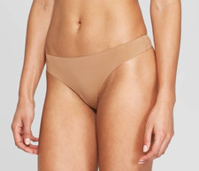 NWT NEW Auden Women's Bonded Micro Thong Underwear size S 4-6 Beige