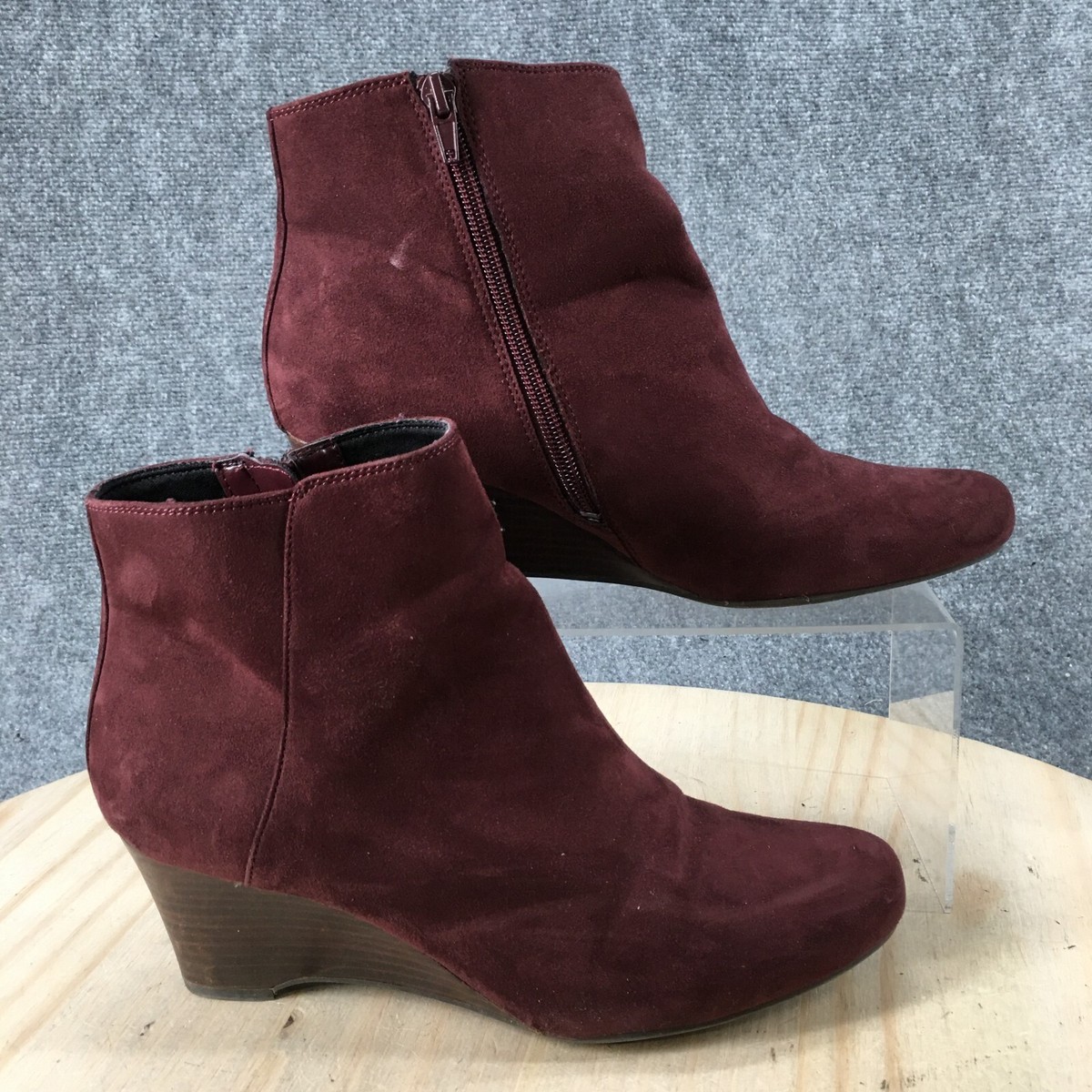 Naturalizer Boots Womens M Hilma Casual Side Zip Wedge Ankle