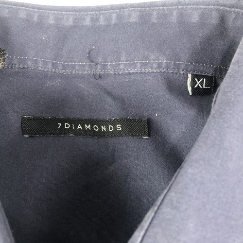 7 Diamonds Stretch Performance Button Down Shirt Mens XL Blue Short Sleeve - Picture 2 of 8