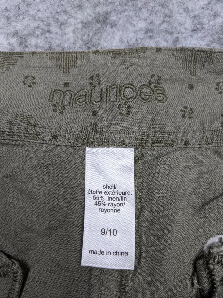 Shorts chino feminino Mauices tamanho 9/10 cinza mistura de linho - Imagem 2 de 4