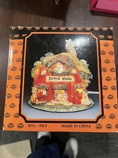 Pumpkin Hollow Porcelain Lighted Halloween House Ghosts Mice Cottage